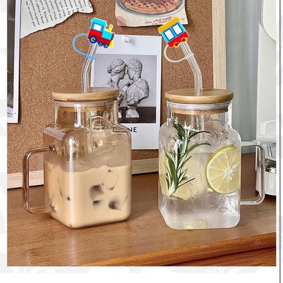 Colorful Train Themed Reusable Food Grade Silicone Straw Sleeve Caps 6pcs NIP - Picture 7 of 12